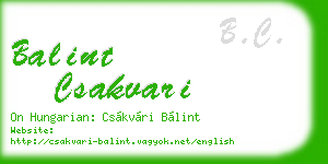 balint csakvari business card